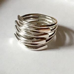 Vintage Interlaced Sterling Silver Ring Sz 6•3/4